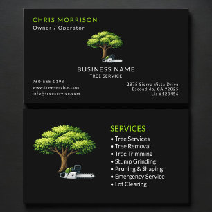 Black Tree Services Professional Visitkort
