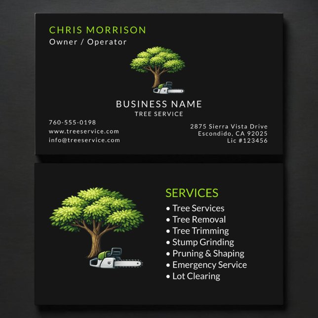 Black Tree Services Professional Visitkort (Skapare uppladdad)