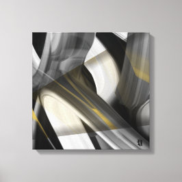Black Trend Abstract Art Canvas White Gold