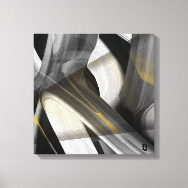 Black Trend Abstract Art Canvas White Gold (Framsida)