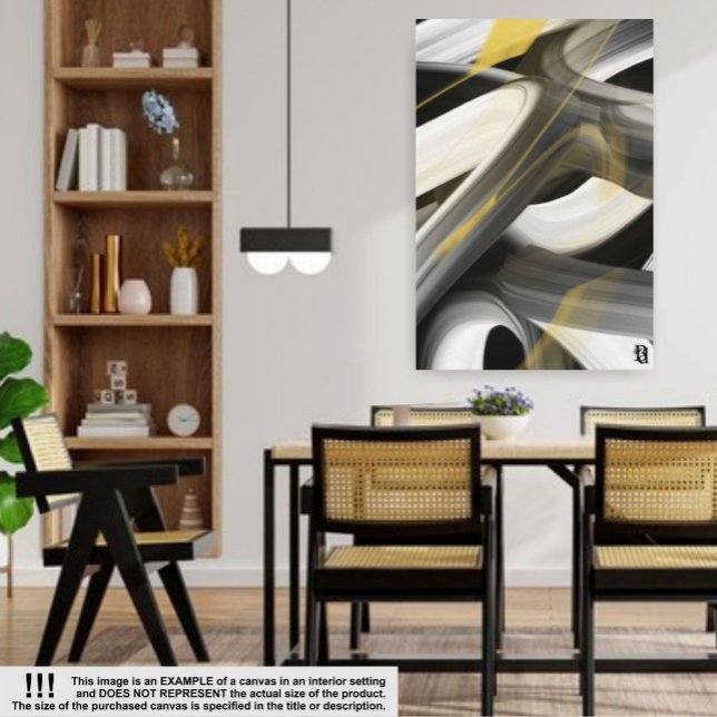 Black Trend Abstract Art Canvas White Gold (Skapare uppladdad)