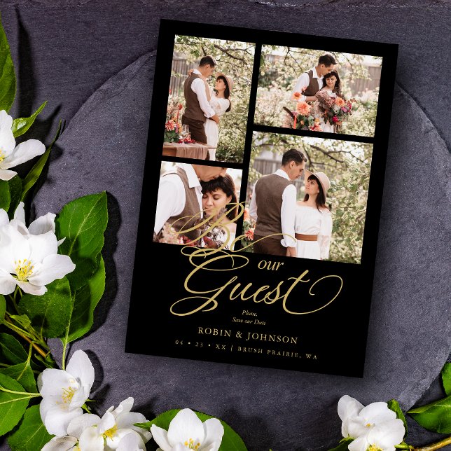 Black Trendig Collage 4 Photos Luxury-skript (Skapare uppladdad)