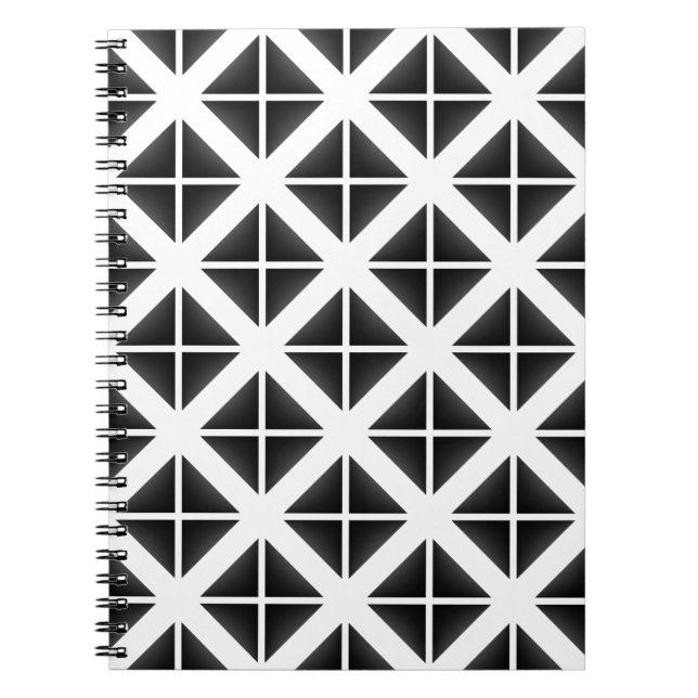 Black Trendig Triangle Mönster Anteckningsbok (Framsidan)