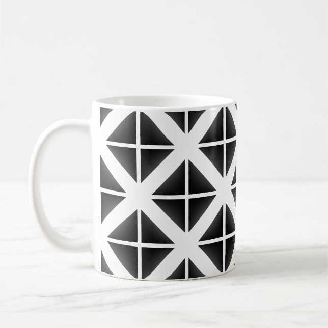 Black Trendig Triangle Mönster Kaffemugg (Vänster)