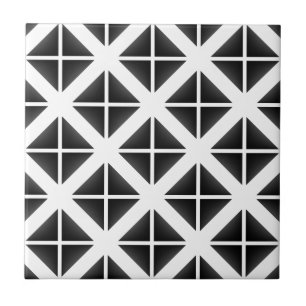 Black Trendig Triangle Mönster Kakelplatta