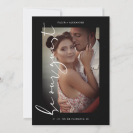 Black Trendy Photo Be Our Guest Minimalist Wedding Spara Datumet
