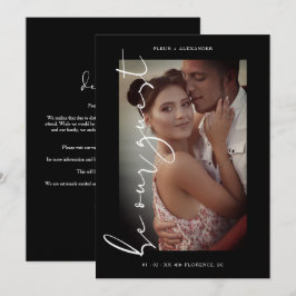 Black Trendy Photo Be Our Guest Minimalist Wedding Spara Datumet