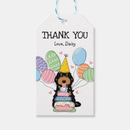 Black Tri Cockapoo Cavapoo Födelsedagsfest Favor Presentetikett