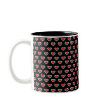 Black - Tri Färg Hearts Classic Mugg, 325 ml