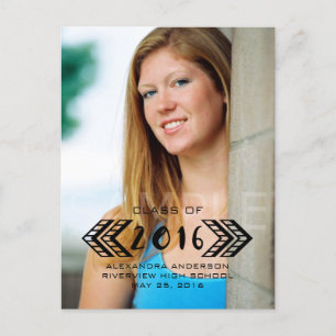 Black Tribal Aztec Photo Studenten vycard Meddelande Vykort