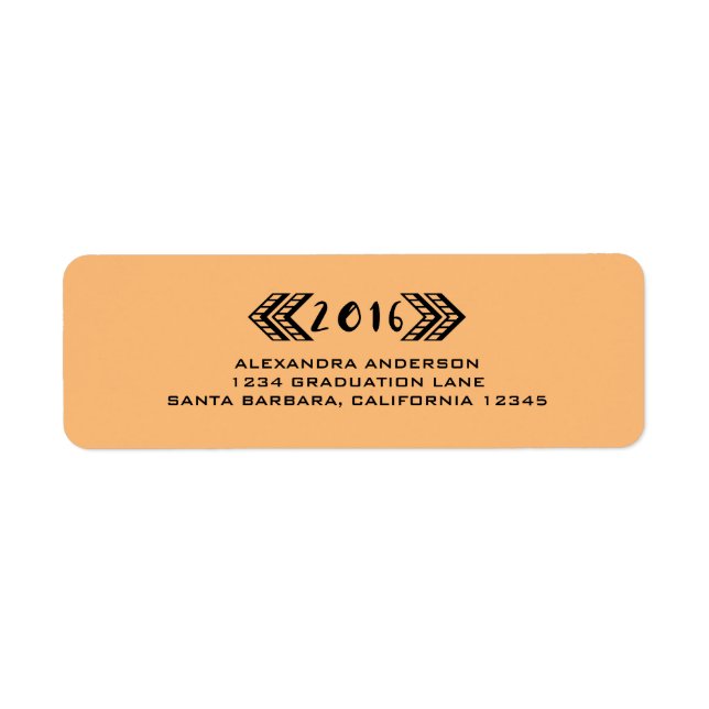 Black Tribal Aztec Studenten Adressetiketter Returadress Etikett (Framsidan)