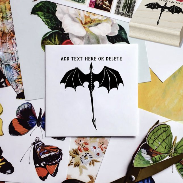 Black Tribal Flight Dragon Fantasy Stämpel (Skapare uppladdad)