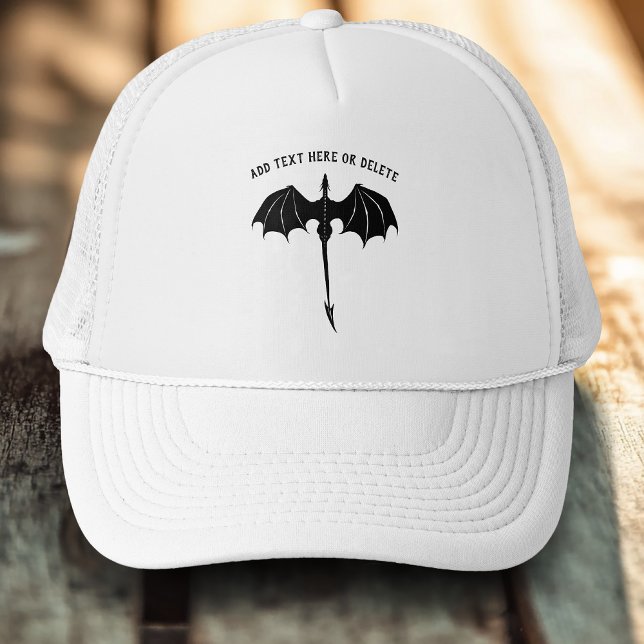 Black Tribal Flight Dragon Fantasy White Keps (Skapare uppladdad)