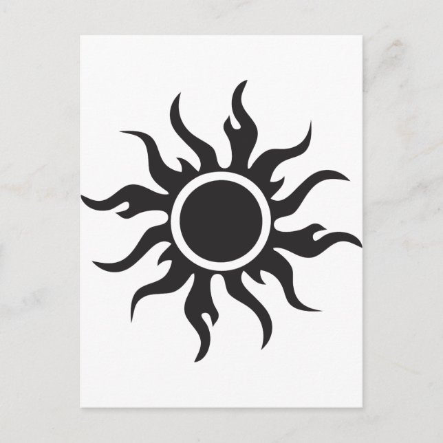 Black Tribal Sol Vykort (Framsida)