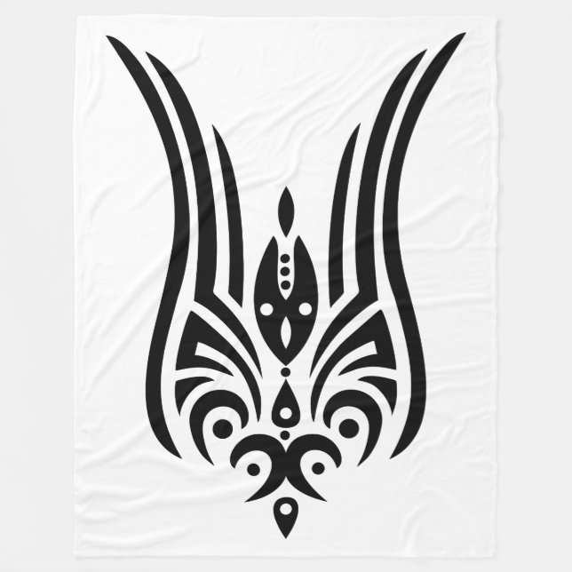 BLACK Tribal Tattoo - tulip + dina idéer Fleecefilt (Framsidan)