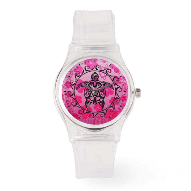 Black Tribal Turtle Armbandsur (Framsida)