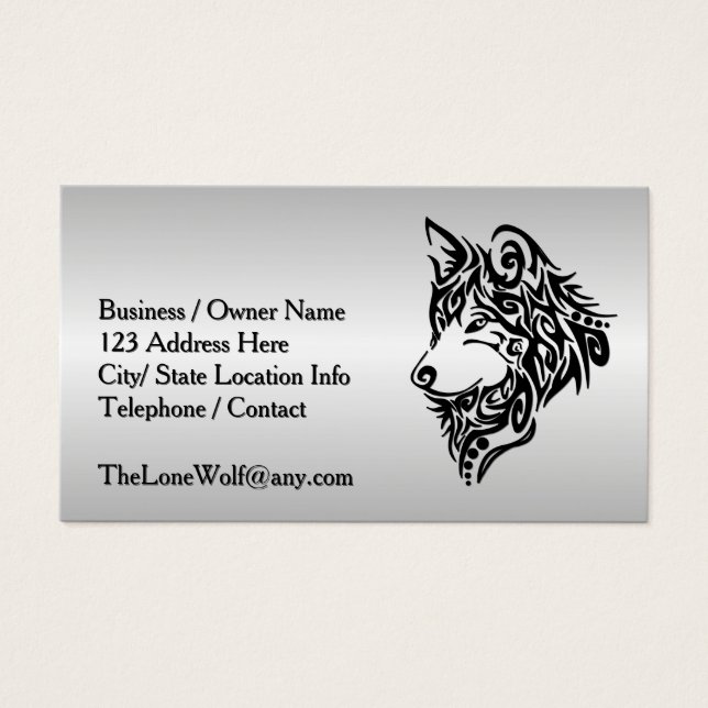 Black Tribal Varg Visitkort (Framsidan)