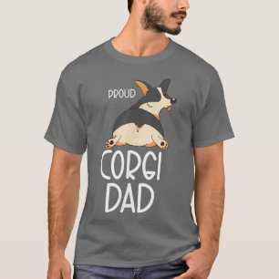 Black Tricolor Corgi Pappa Owner Proud Corgi Pappa T Shirt