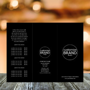 Black Trifold-broschyr för modern Logotyp för före