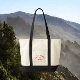 Black Trim från Retro Red Lycklig Camper Camping C Tygkasse