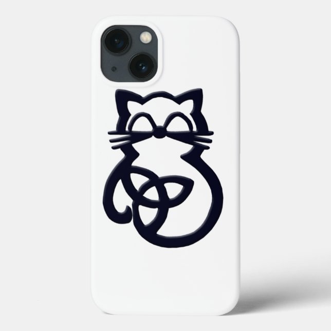 Black Trinity Knot Celtic Cat iPhone 8/7 Fodral (Baksida)