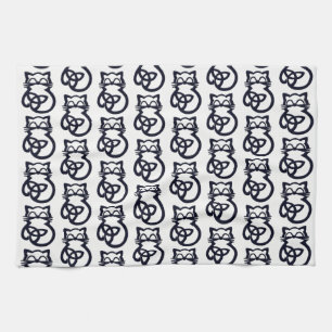 Black Trinity Knot Celtic Cat Kitchen Towel Kökshandduk