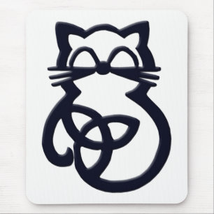 Black Trinity Knot Celtic Cat Mousepad Musmatta