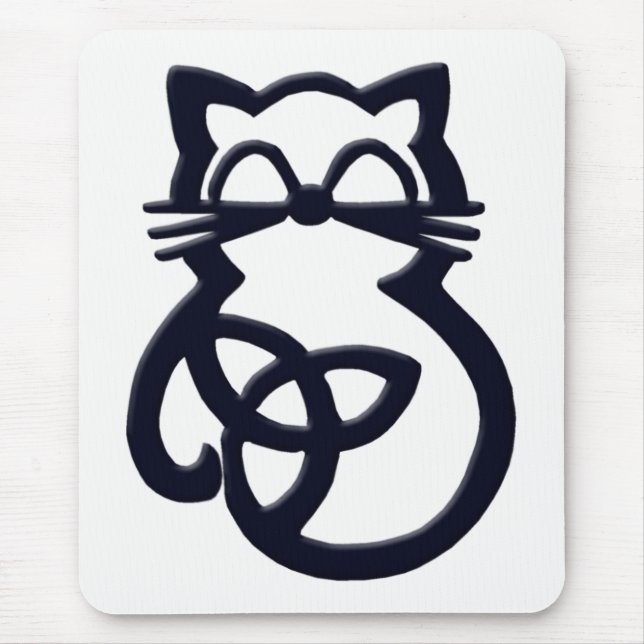 Black Trinity Knot Celtic Cat Mousepad Musmatta (Framsidan)