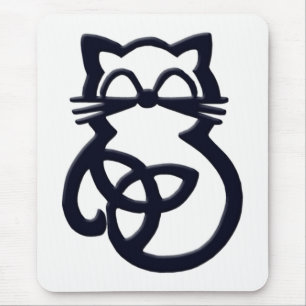 Black Trinity Knot Celtic Cat Mousepad Musmatta