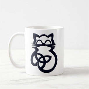 Black Trinity Knot Celtic Cat Mugg