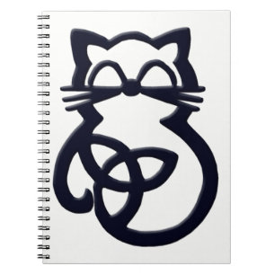 Black Trinity Knot Celtic Cat Notebook Anteckningsbok Med Spiral