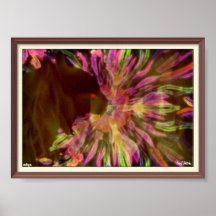 Black Trippy Cat Poster