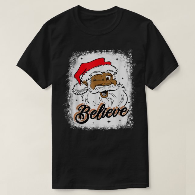 Black Tro Jultomten African American Santa B T Shirt (Design framsida)