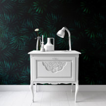 Black Tropical Löv Botanical Tapet