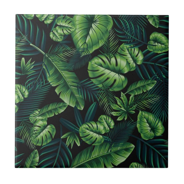 Black Tropical Mönster Kakelplatta (Framsidan)