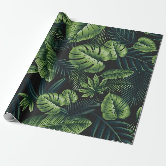 Black Tropical Mönster Presentpapper (Utrullad)