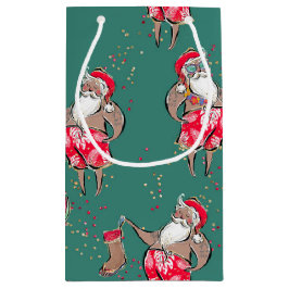 Black Tropical Santa Gift Bag