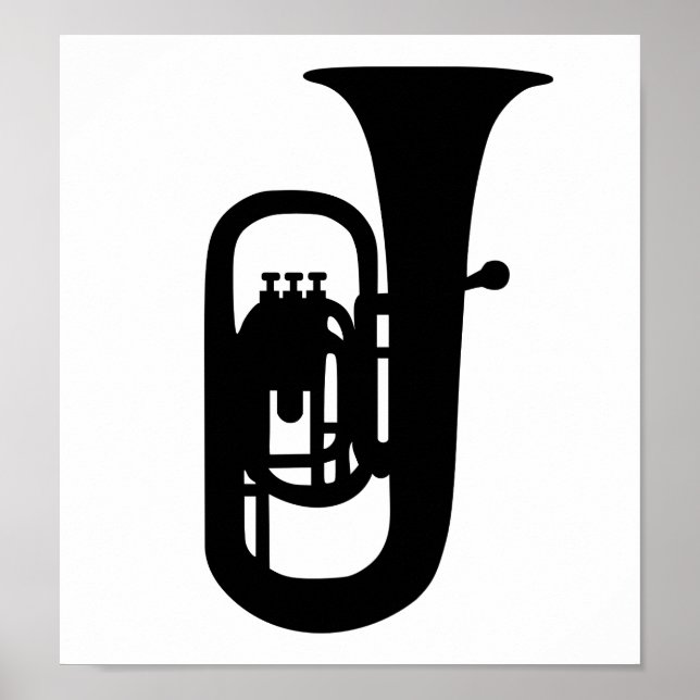 Black Tuba-instrument Poster (Framsidan)