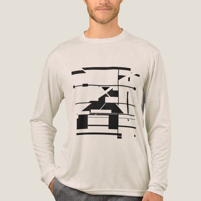 Black Tunnelbanan Karta Geometric Abstrakt Labyrin T Shirt (Framsida)