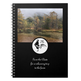 Black Tupp Silhouette Silhouette Monogram Photo Anteckningsbok