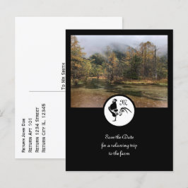 Black Tupp Silhouette Silhouette Monogram Photo Inbjudan Vykort