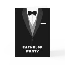 Black Tuxedo Bachelor Party-inbjudan