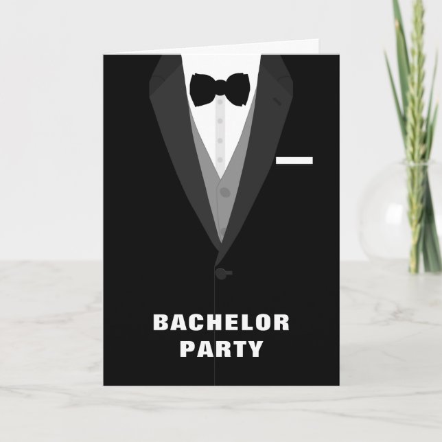 Black Tuxedo Bachelor Party-inbjudan Inbjudan (Framsida)