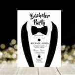 Black Tuxedo Bow Tie Bachelor Party Inbjudan<br><div class="desc">Design Courtestin of https://www.etsy.com/shop/teabreakart</div>