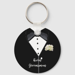 Black Tuxedo Bröllop Groomsman Keychain Nyckelring