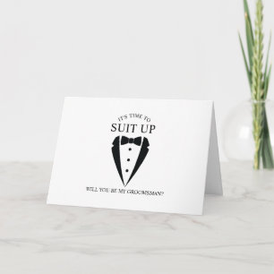 Black Tuxedo Kostym Personlig Groomsman Frieri Inbjudan