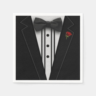 Black Tuxedo med Bow Tie Pappersservett