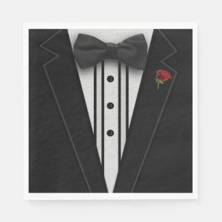 Black Tuxedo med Bow Tie Pappersservett