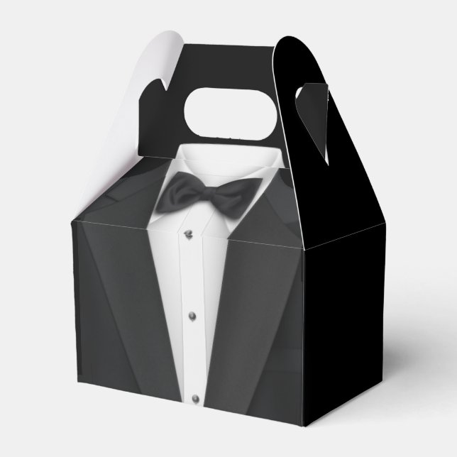 Black Tuxedo och Bröllop Dress Presentaskar (Baksidan Sidan)