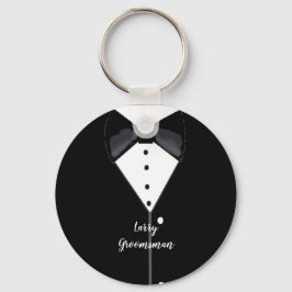 Black Tuxedo Personlig Groomsman Nyckelring
